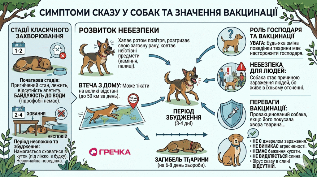 Сказ у собак симптоми