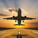 Passenger airplane taking o