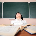 bigstock young teacher woman on green b 26122838