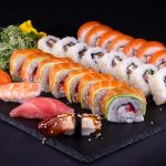 rolly sushi sashimi ryba ris set