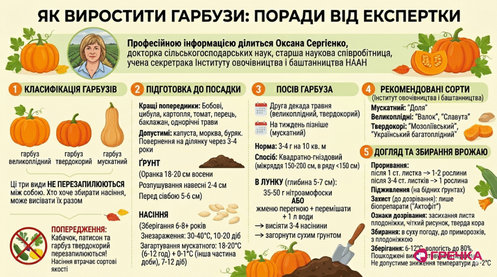 як правильно вирощувати гарбузи
