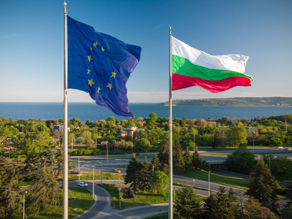 european union and bulgaria flag