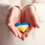heart flag of ukraine in human hands no war peac 2022 04 01 05 52 56 utc