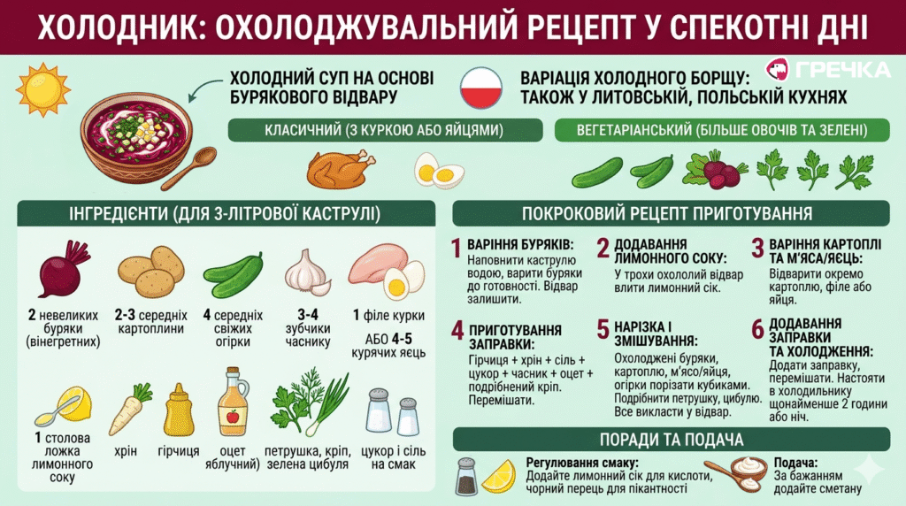 холодний борщ суп з буряком рецепт