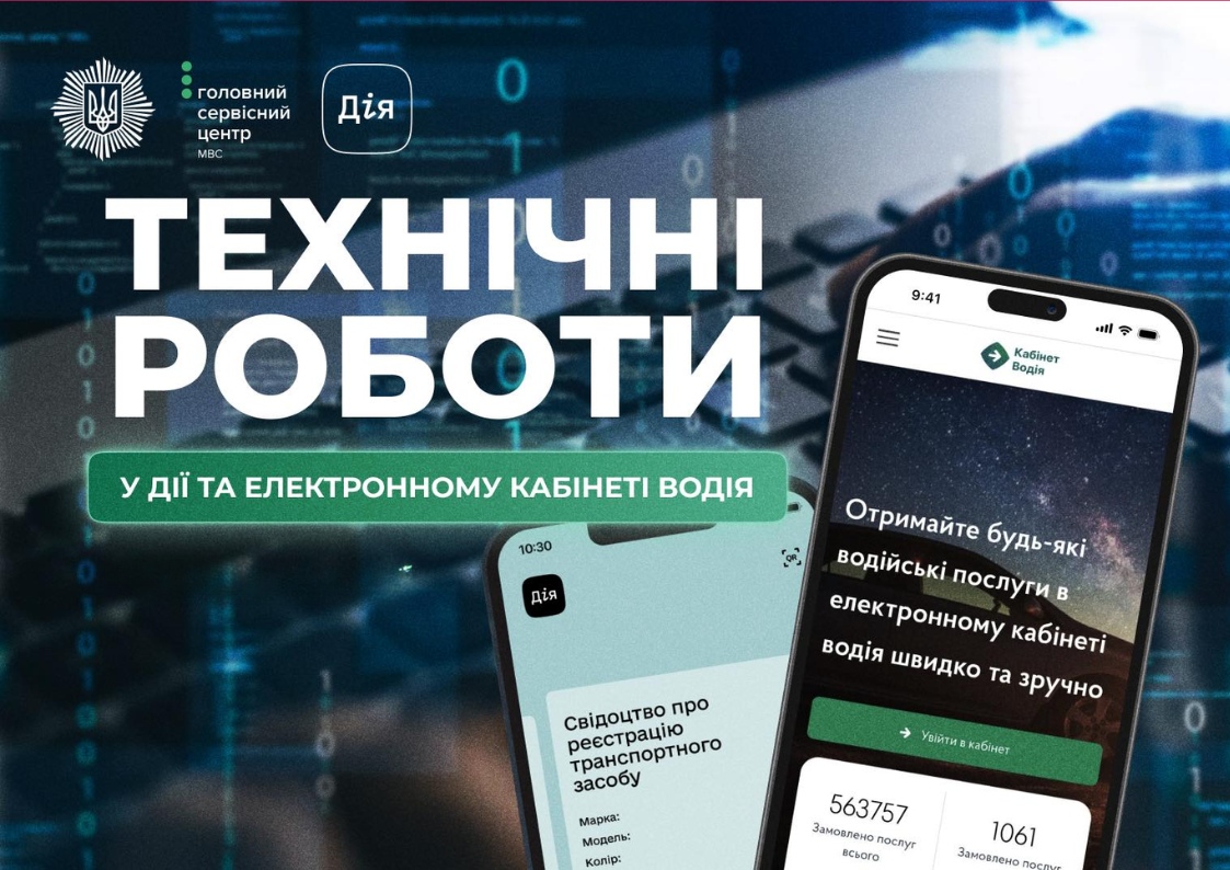 технічні роботи не працює онлайн послуги водія