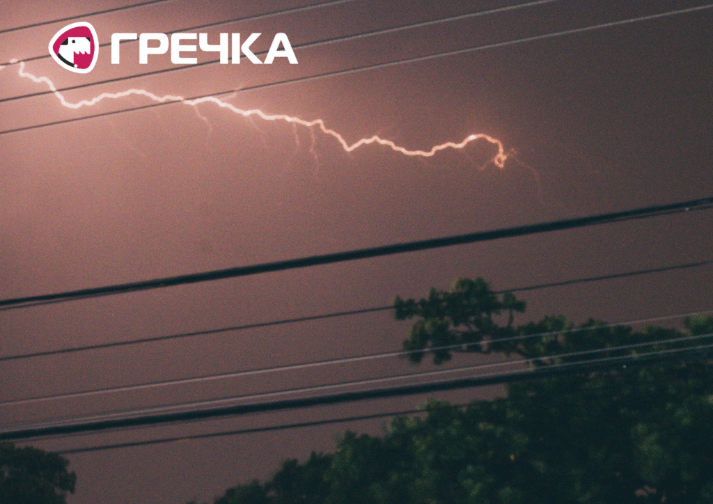 Гроза дроти електрика мережі