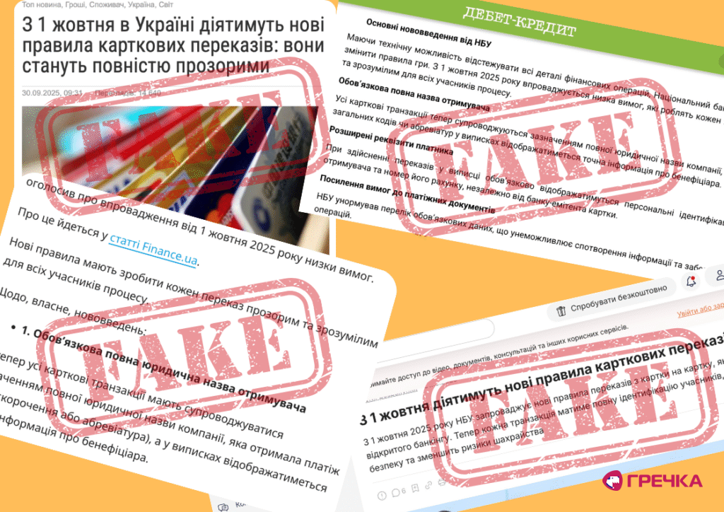 фейки про перекази з 1 жовтня