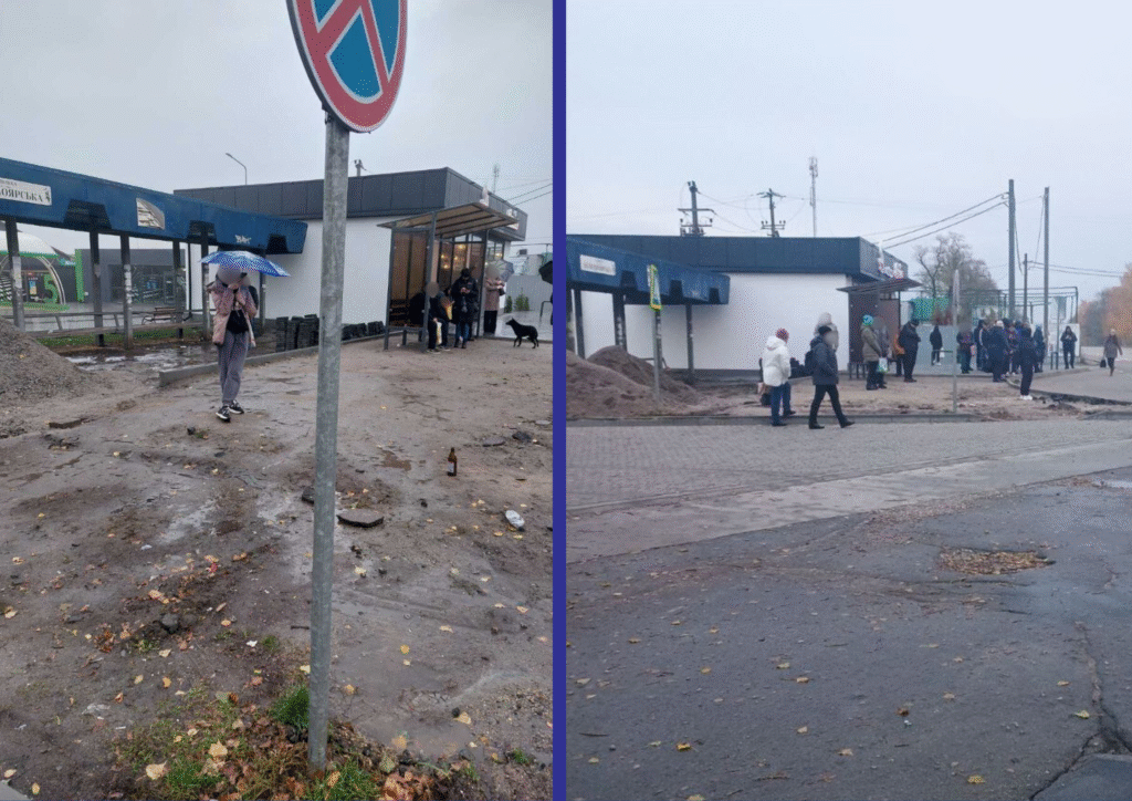 На Холодноярській без дозволу демонтували стару зупинку та встановили нову