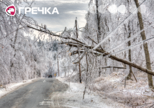 без електрики дроти непогода обриви лід сніг вітер