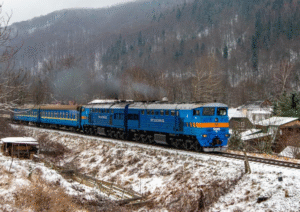 поїзд зима сніг потяг Укрзалізниця