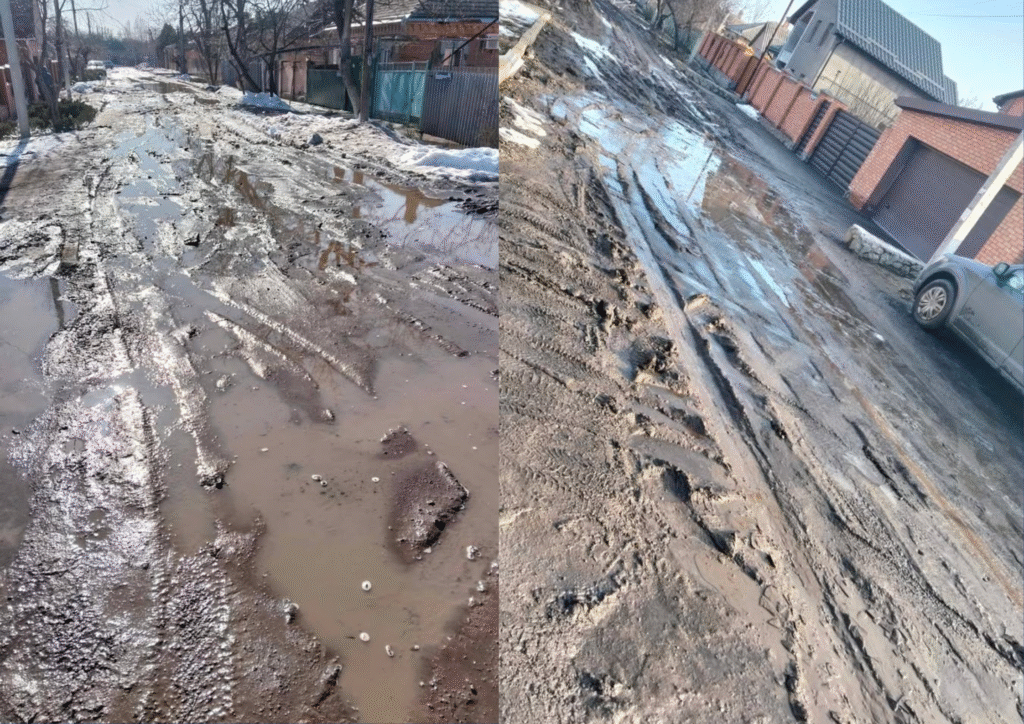 Дорога на Міхновського після ремонту водогону