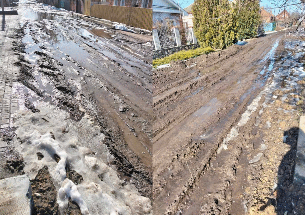 Дорога на вулиці Міхновського після ремонту водогону