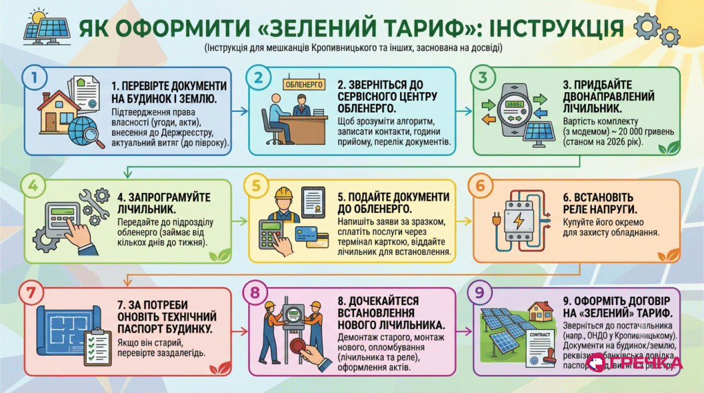 інфографіка інструкція зелений тариф